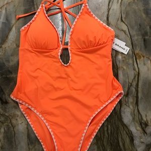 Orange swimsuit lucky brand